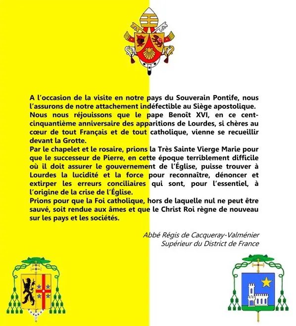 Visite du Pape Benoît XVI en terre de France